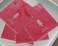 Red translucent Christmas cookie bags with white tree patterns and Merry Christmas text - 10*10+3 Christmas Tree-Red
