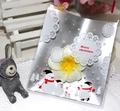Christmas snowman pattern self-sealing bag with Merry Christmas text for festive treats - 10*10+3 Christmas Silver Snowman