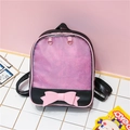 Süßer Ita-Bag-Rucksack in Rosa und Schwarz mit Glitzerpaneel und Schleifendetail - Schwarz Rosa