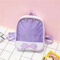 Lila und weiße Mini-Ita-Tasche mit transparentem Sichtfenster und Schleife - Lila