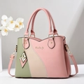 Bolso de mano tricolor para mujer en rosa beige y verde con colgante de mariposa - Verde Claro & Rosa