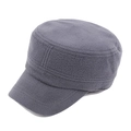 Cappello militare invernale in pile grigio scuro con spessa fodera termica calda per uomo - Regolabile / Grigio