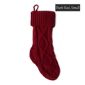 Small burgundy knitted Christmas stocking with diamond cable pattern and hanging loop - Small (37cm) / Fuschia