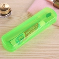 Translucent emerald green portable toothbrush and toothpaste storage box for travel - Green