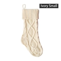 Ivory white small Christmas stocking with cable knit pattern and hanging loop - Small (37cm) / Ivory