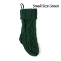 Green small cable knit Christmas stocking hanging decoration with classic weave pattern - Small (37cm) / Dark Green