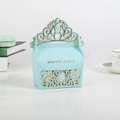 Light blue European crown candy box with golden Sweet Love lettering for weddings - Light Blue