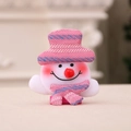 Luminous pink plush snowman brooch with knitted hat for Christmas decoration - Colorful Luminous Snowman