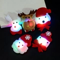 Set of five glowing Christmas LED brooches featuring Santa Claus, reindeer and snowman - Glowing Christmas Plush Brooch