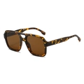 Gafas de sol retro cuadradas de carey con doble puente y cristales de color marrón - Gafas de sol / Montura de Carey Lente Té