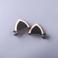 Sparkly black cat ear hair clips with beige felt backing for girls, pair of two - Black