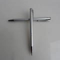 Set of two silver metal ballpoint pens with a cross-layout design and sleek pocket clips - Pencil Style Metallic Silver
