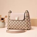 Piccola borsa a tracolla chic a scacchi beige e marrone con catena dorata da donna - Khaki chiaro