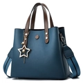 Sac seau bleu marine minimaliste de grande capacité avec pendentif étoile - Bleu