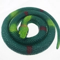 Serpent jouet réaliste en caoutchouc avec écailles vertes et motifs d'anneaux rouges - Serpent d'Herbe (Cyan)