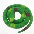 Realistic green toy snake with yellow spots made of soft rubber in coiled position - Grass Snake (Green)