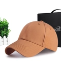 Classic cotton twill baseball cap in khaki brown with curved brim and gift box - One Size(56-58cm) / Camel