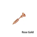 Industrial screw shape stud earring in rose gold finish with realistic thread details - Rose Gold 1PC
