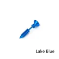 Industrial style screw stud earring in bright lake blue finish with metallic texture - Lake Blue 1PC