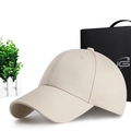 Adjustable beige cotton baseball cap with curved brim in professional studio display - One Size(56-58cm) / Khaki