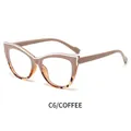 Cat eye glasses frame in coffee and tortoiseshell finish with anti-blue light lenses - Coffee Tortoise Shell