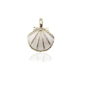 Gouden zeeschelp hanger met wit email voor DIY-sieraden en haaraccessoires maken - Wit