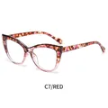 Cat eye glasses frames with red tortoiseshell pattern and blue light blocking lens - Red Tortoise Frame