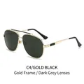 Occhiali da sole aviator con montatura in metallo dorato e lenti grigio scuro - Montatura Oro Lente Grigio Nero (C4)