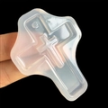Transparante siliconen mal voor kruishanger met ophanggat voor doe-het-zelf sieraden - Stijl 3-Kruisvorm