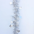 Sparkling silver tinsel garland with star shapes for Christmas and festive decorations - Silver Star Style