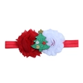 Fascia natalizia per neonati con fiore in tessuto rosso bianco e albero glitter - Stile Albero di Natale Verde (B)