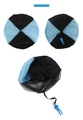 Dettaglio del paracadute giocattolo blu con rete antigroviglio e tessuto in nylon - Blu