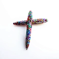 Rainbow crystal studded twist ballpoint pen with colorful rhinestones on white background - Mixed Colors