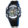 Orologio sportivo OHSEN doppio display con LED e dettagli blu cinturino impermeabile - Blu