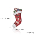 Spilla calza di Natale con babbo natale e pupazzo di neve in lega rossa e finitura bianca - Stile Calza di Natale(16BC262)