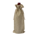 Natural burlap wine gift bag with drawstring closure for standard champagne bottles - Hemp Color