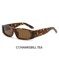 Retro rectangle sunglasses featuring tortoise shell frames and tea tinted lenses - Tortoiseshell Frame Tea Lens