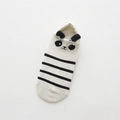 Calcetines invisibles de algodón a rayas grises con orejas de panda en 3D - Con Etiqueta / Panda