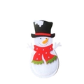 Felt snowman Christmas cutlery holder with red scarf and black hat variant - Snowman