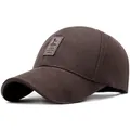 Deep brown cotton baseball cap with EDIKO brand patch on front side view - Dark Coffee