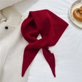 Sciarpa a triangolo in maglia di lana rosso scuro per donna, accessorio elegante - 54cm x 54cm x 95cm / Rosso