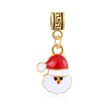 Geëmailleerde kerstman-bedel voor doe-het-zelf armbanden met feestelijke rode en gouden afwerking - Kerstman