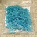 Luminous glow-in-the-dark blue star wall stickers packaged in a clear OPP bag - Thick Version/100 Pieces Pack / 3cm/Glow / Blue
