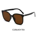 Gafas de sol plegables para mujer con montura negra y lentes color té de diseño - Montura Negra Lentes de Té