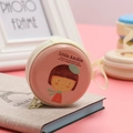 Pink tin coin purse with cartoon girl illustration and portable wrist strap - Little Amélie Cartoon Girl Pink Style 03