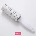 Portable white lint roller with 30 tearable sheets for clothing cleaning and pet hair removal - White