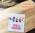 Transparent Christmas self-adhesive bags with festive stocking card inserts and Merry Christmas text - 10*10+3 Christmas Socks