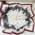 Fashionable square silk scarf with red houndstooth and black polka dot pattern - 03Z Polka Dot Gloves