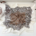 Elegant square scarf with brown and cream paisley print for hair or bag styling - 05Z Paisley Brown Beige