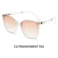 Foldable oversized sunglasses with transparent tea frame and gradient lenses - Transparent Frame Gradient Tea Lenses